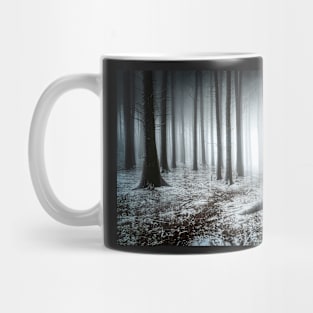 Abstract Forest in Mist and Snow Mug